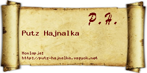 Putz Hajnalka névjegykártya